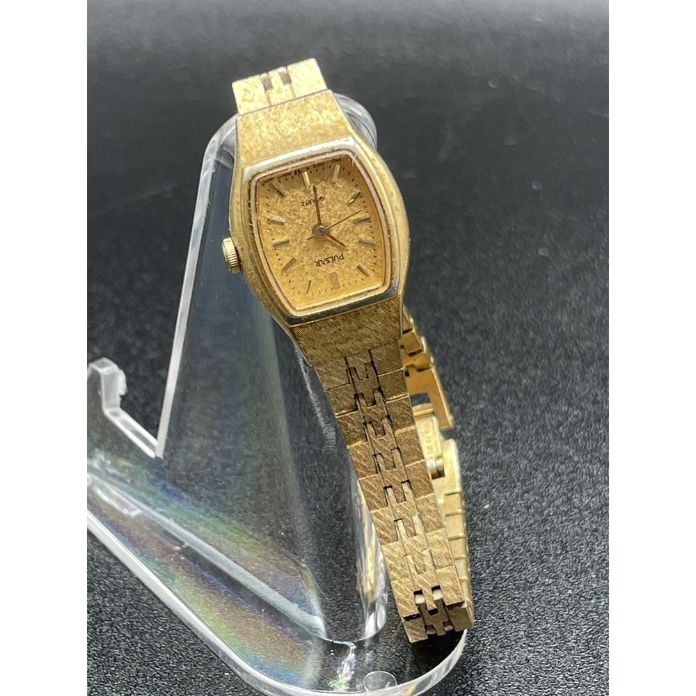 Vintage Pulsar V401-5070 Women Gold Tone Quartz Watch Japan
